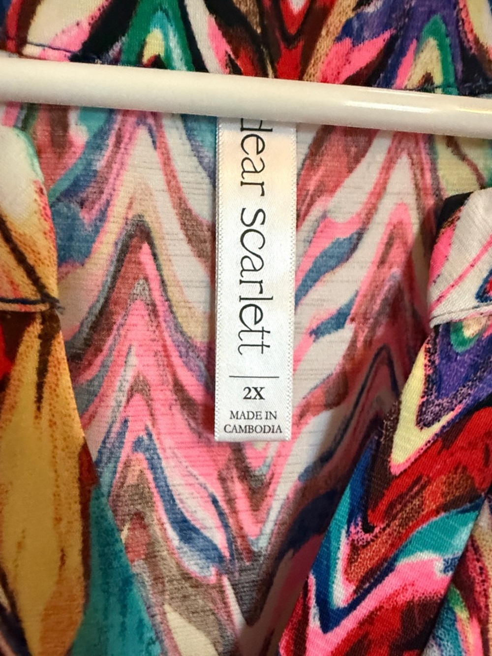Bright Multicolor Chevron V-Neck Tunic Top - Picture 3 of 7